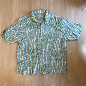 Jamaica Jaxx Silk Floral Paradise Short Sleeve Hawaiian tiki shirt party XL